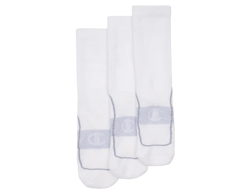 Champion Men's Sports C-Fit Crew Socks 3-Pack - White