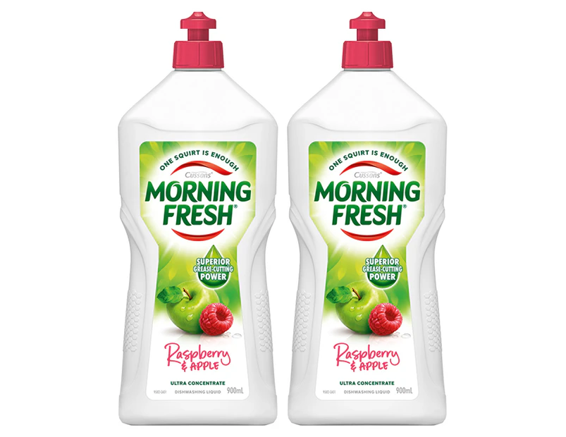 2 x 900mL Morning Fresh Ultra Concentrate Dishwashing Liquid Raspberry & Crisp Apple