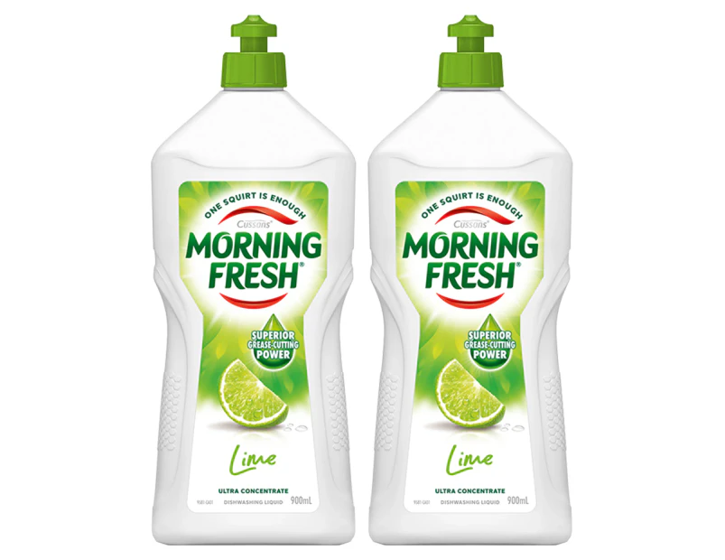 2 x Morning Fresh Dishwashing Liquid Lime 900mL