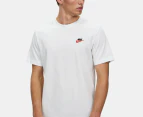 Nike Sportswear Men's Club Tee / T-Shirt / Tshirt - White/Black/University Red