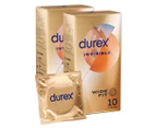 2 x 10pk Durex Invisible Ultra Thin Wide Fit Condoms