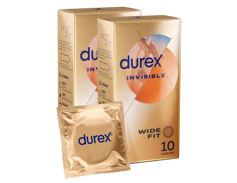 2 x 10pk Durex Invisible Ultra Thin Wide Fit Condoms