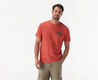 Billabong Men's Crayon Wave Short Sleeve Tee / T-Shirt / Tshirt - Coral