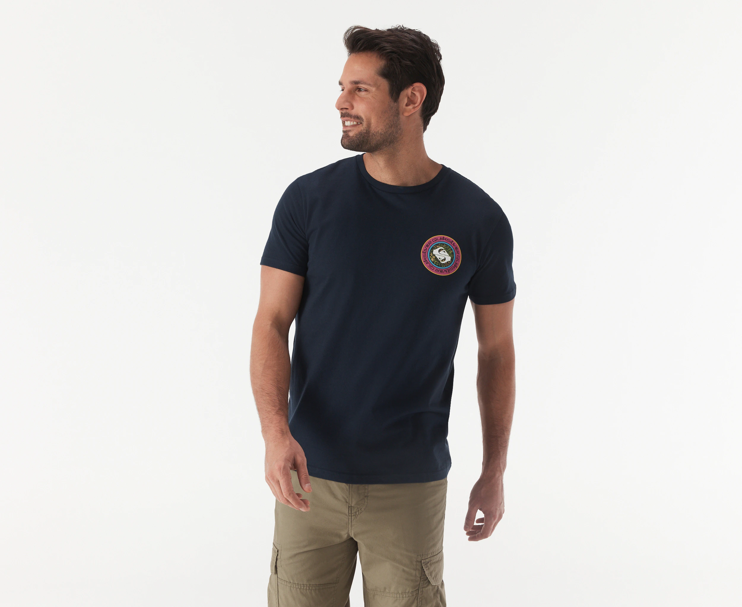 Quiksilver Men's Omni Circle Short Sleeve Tee / T-Shirt / Tshirt - Navy Blazer