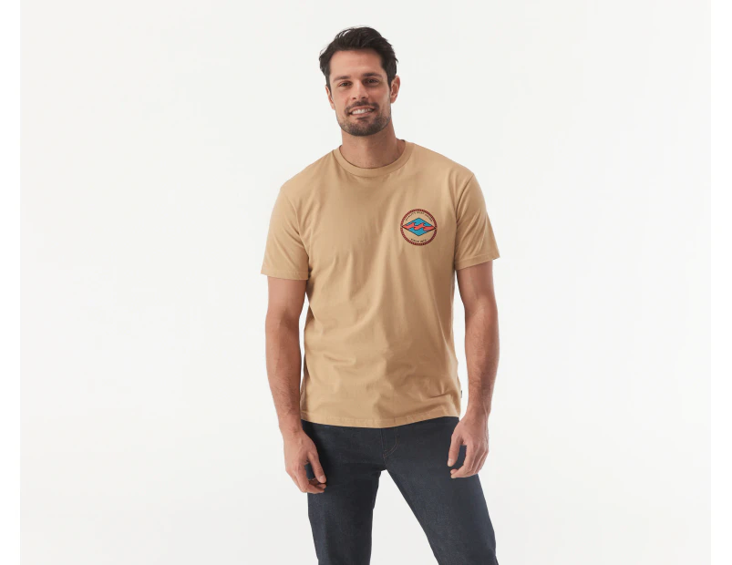 Billabong Men's Rotor Diamonds Short Sleeve Tee / T-Shirt / Tshirt - Dusty Gold