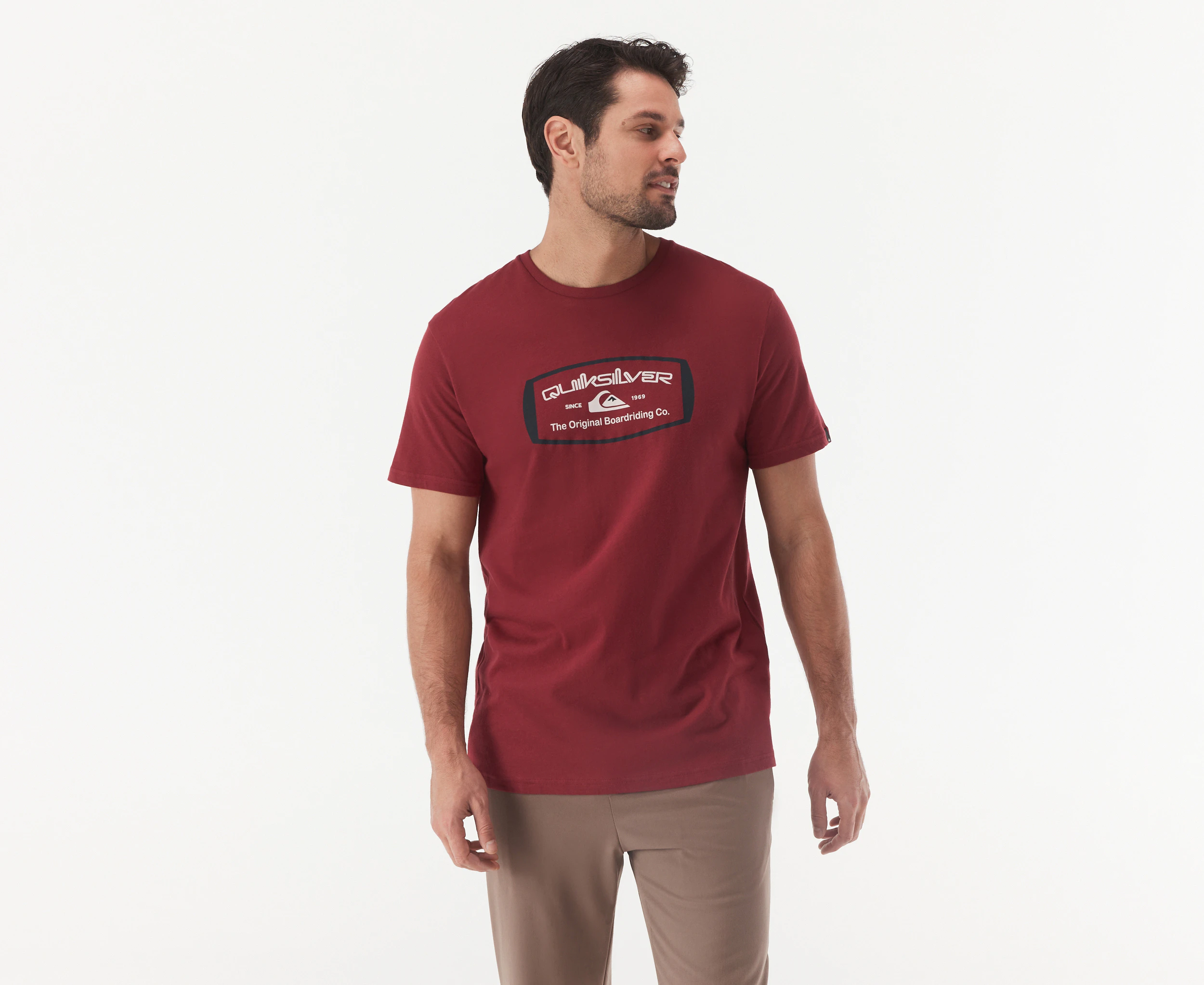 Quiksilver Men's Mind Barrel Short Sleeve Tee / T-Shirt / Tshirt - Tibetan Red