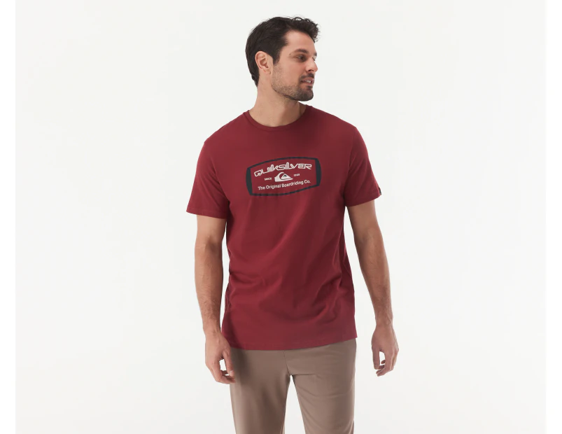 Quiksilver Men's Mind Barrel Short Sleeve Tee / T-Shirt / Tshirt - Tibetan Red