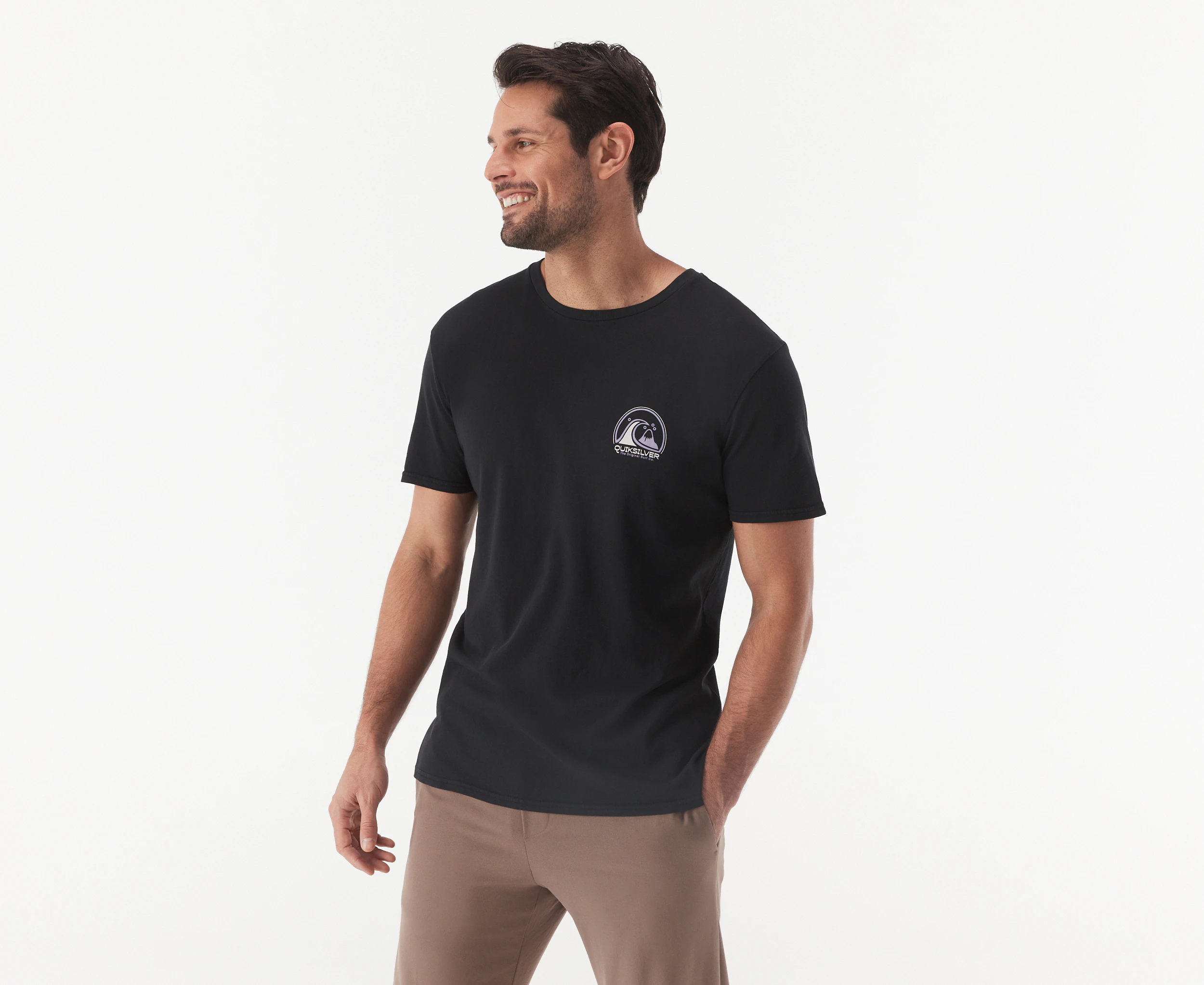 Quiksilver Men's Clean Circle Short Sleeve Tee / T-Shirt / Tshirt - Black