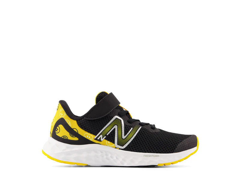 New Balance Boys' Fresh Foam Arishi v4 Running Shoes - Black/Yellow