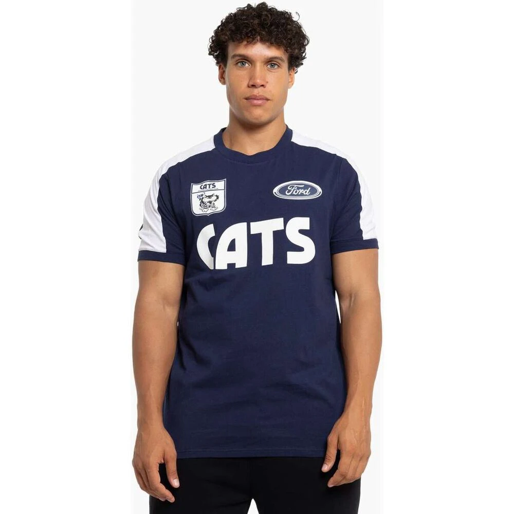 Geelong Cats Mens Throwback Logo T-Shirt