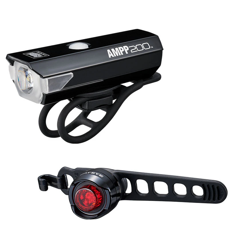 Cateye AMPP 200 Front & Orb Rear Light Set