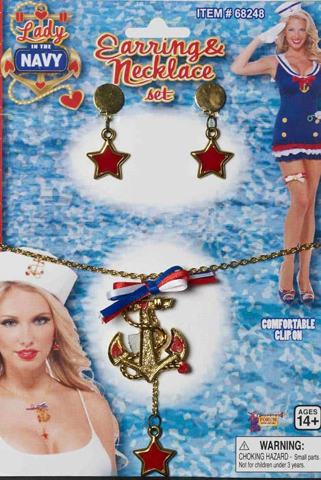 Sailor Sweetie Anchor and Star Jewellery Set Genuine Forum Novelties - New