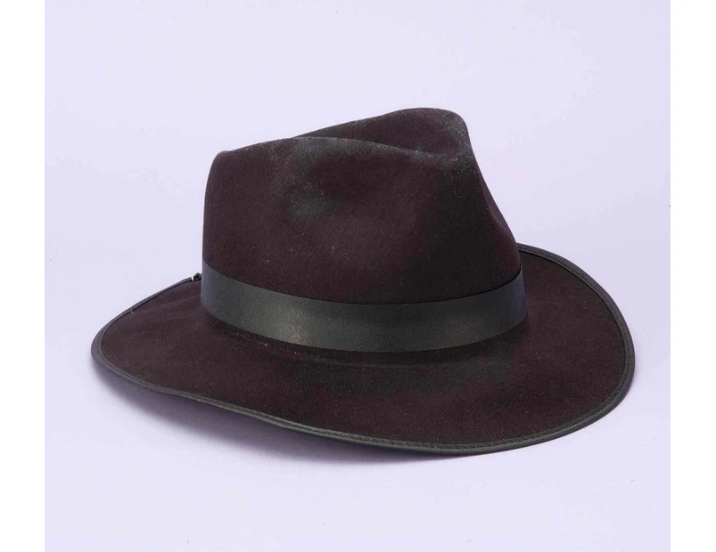 (standard) - Gangster Black Fedora Adult Costume Hat