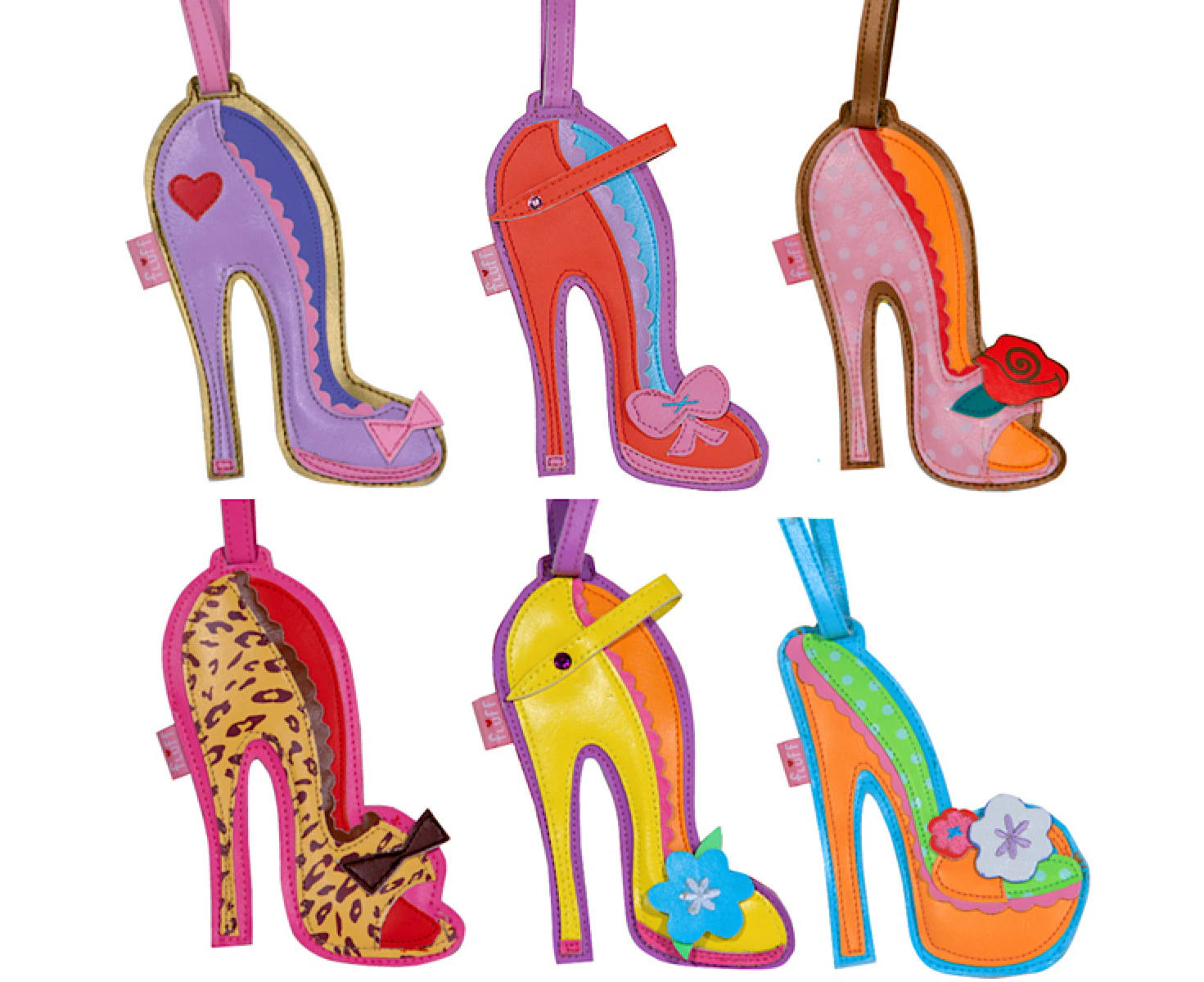 Fluff Luggage Tags Fancy Shoes - Set of 6