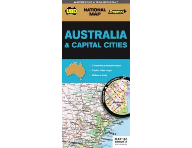 Australia  Cities Map 180 11th ed waterproof by UBD Gregorys