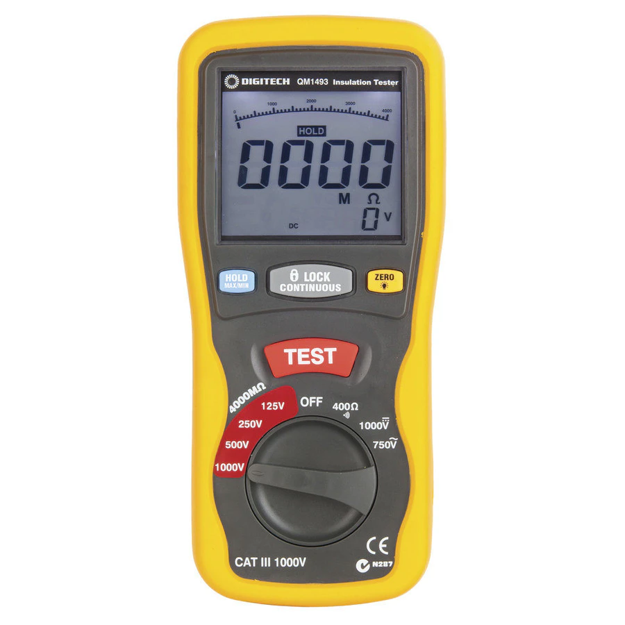 Protec High Voltage Insulation Testing Digital Multimeter with Backlit LCD