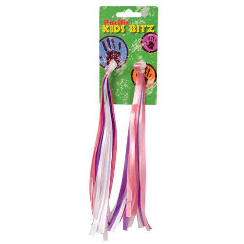 Kids Bike Handlebar Streamers - Pink Ribbon