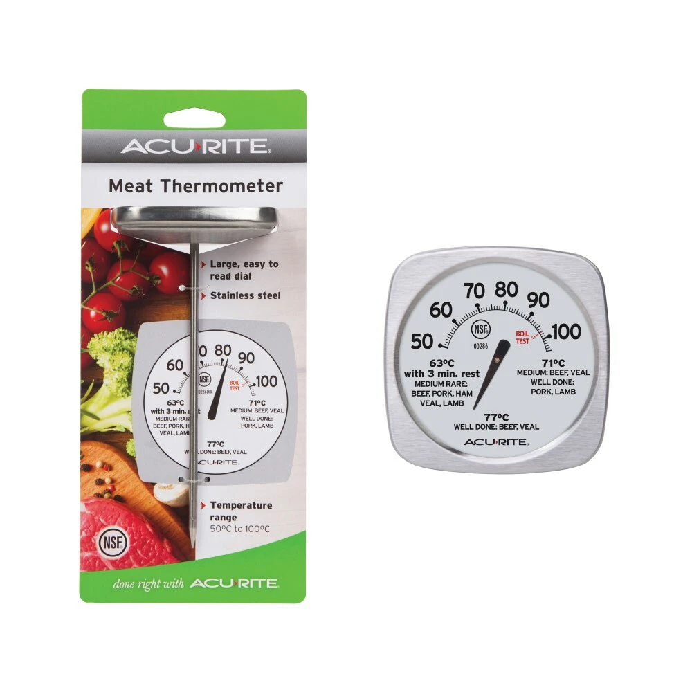 ACURITE Gourmet Stainless Steel Meat Thermometer 6cm Dial