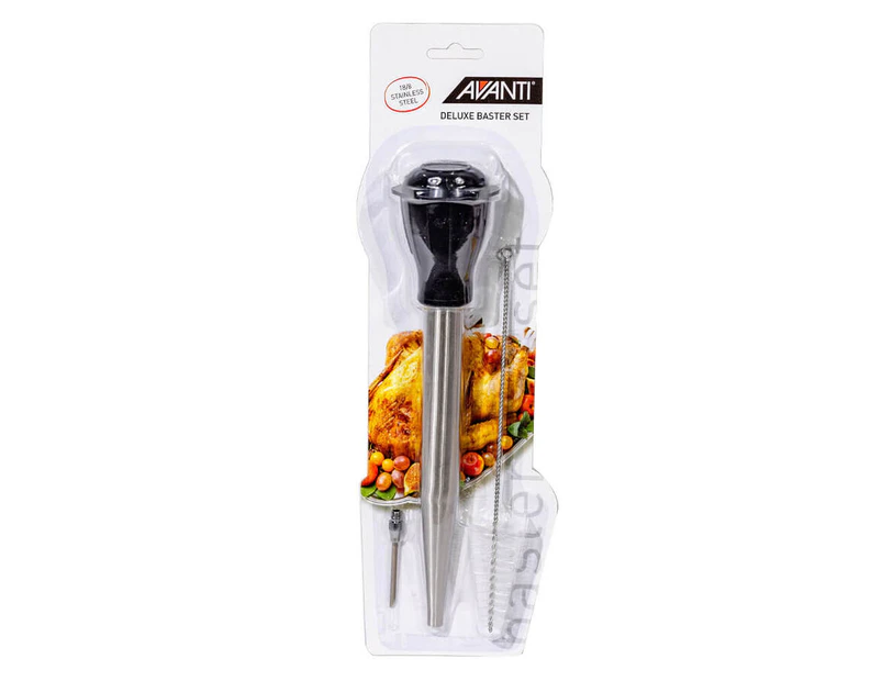Avanti Deluxe Stainless Steel Baster Set with Cleaning Brush 35ml