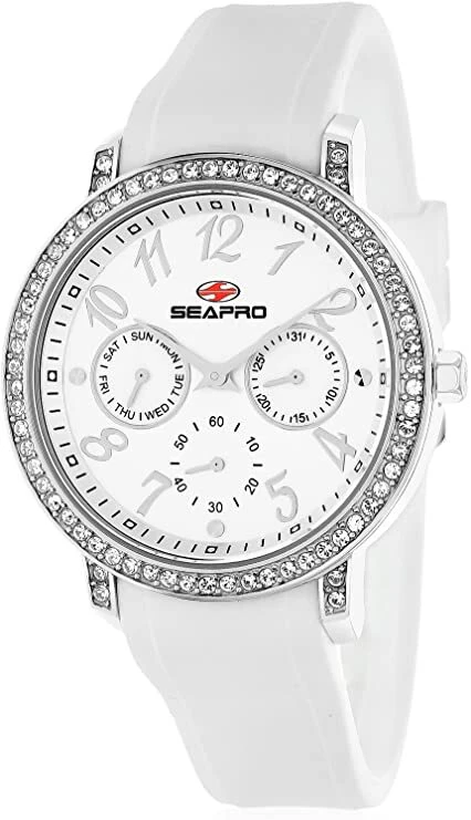 SEAPRO Women's Swell Analog Quartz Watch | White Dial with Mother of Pearl Acc