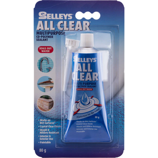 SELLEYS ALLS90  80G All Clear Sealant  Tube  Works On Many Wet Surfaces  80G ALL CLEAR SEALANT