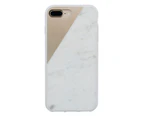 Native Union CLIC Marble Case For iPhone 8 / 7 / SE 2020 / SE 2022 in White/Gold - Bonus Screen Protector!