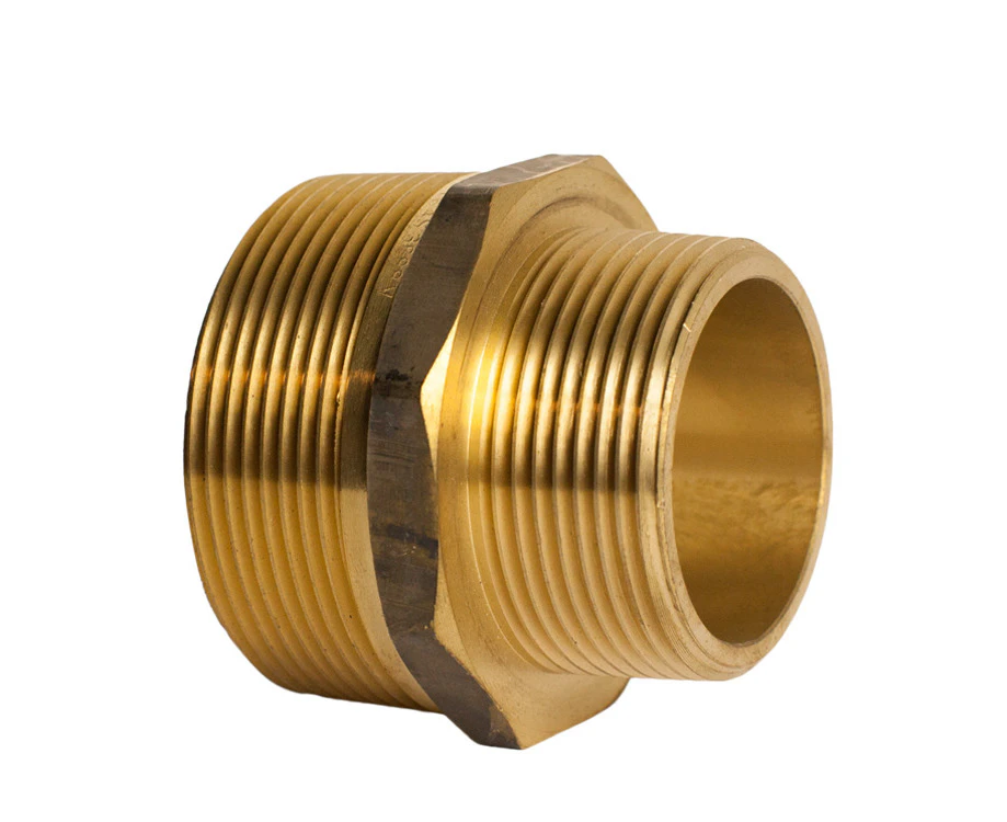 BRASS Hex Reducing Nipple 25 x 20mm (1 x 3/4 Inch)