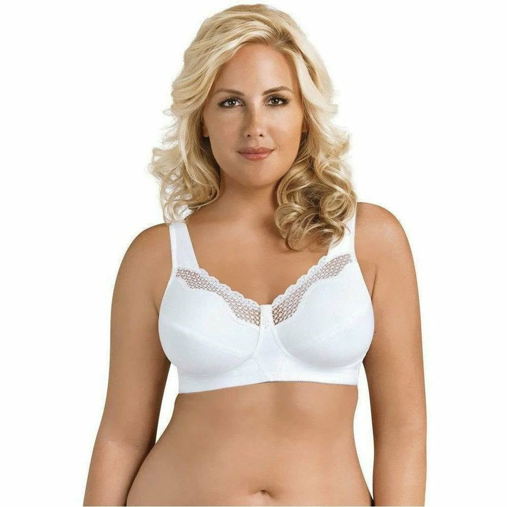 Exquisite White Womens US Size 38 D Lace-Trim Full Coverage Bras