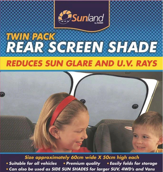 Sunland Twin Pack Rear Window Sun Shades Car Sedan Hatch