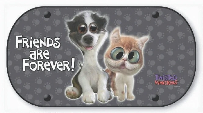 Twisted Whiskers Rear Window Sunshade UV Ray Protect Shade 'Friends Are Forever'