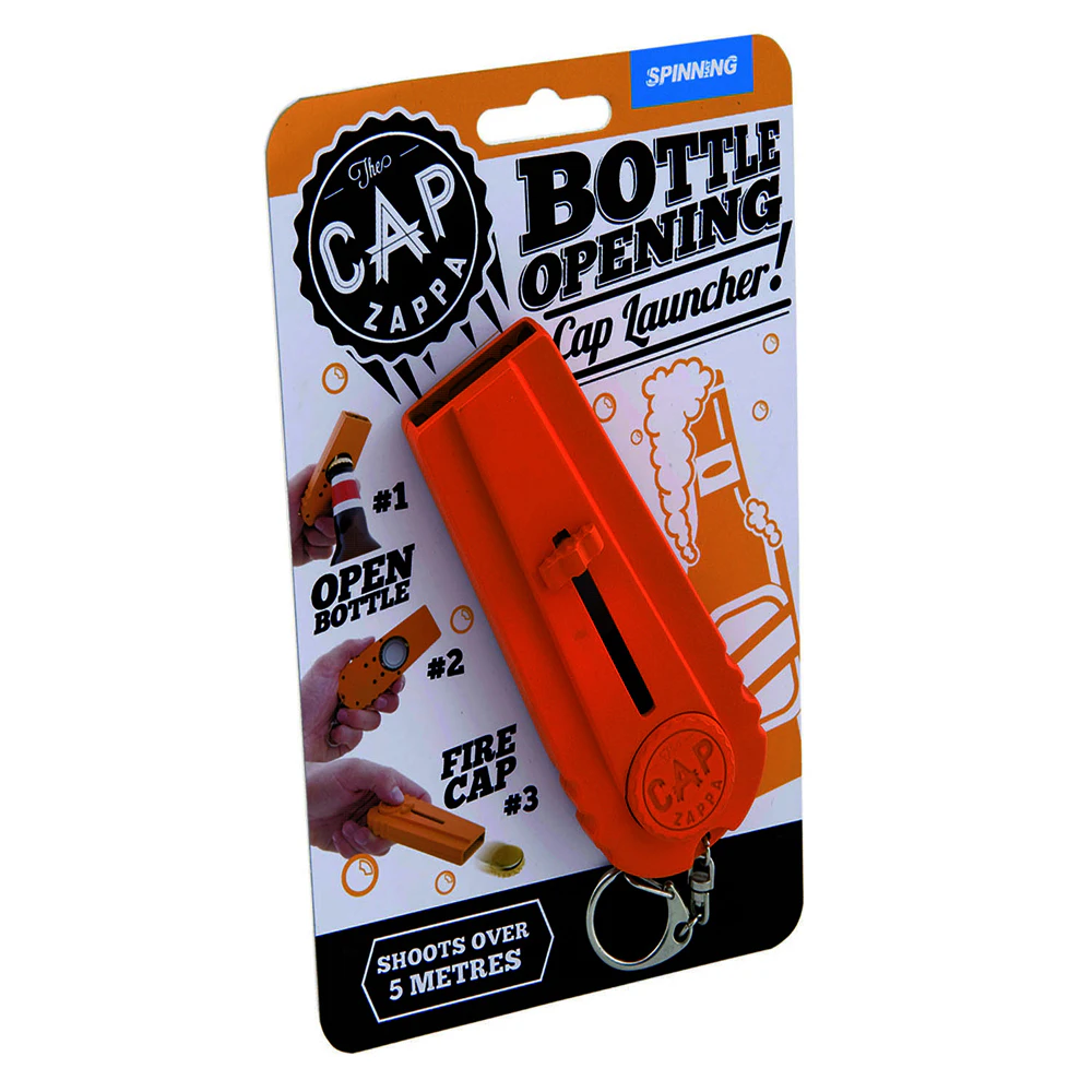 Gift Republic Cap Zappa Bottle Opener Launcher Party Drinking Fun Toy Orange