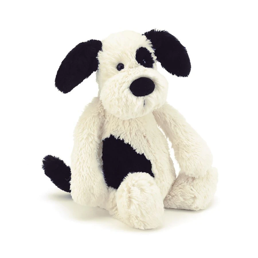 Jellycat Bashful Puppy Black & Cream Medium