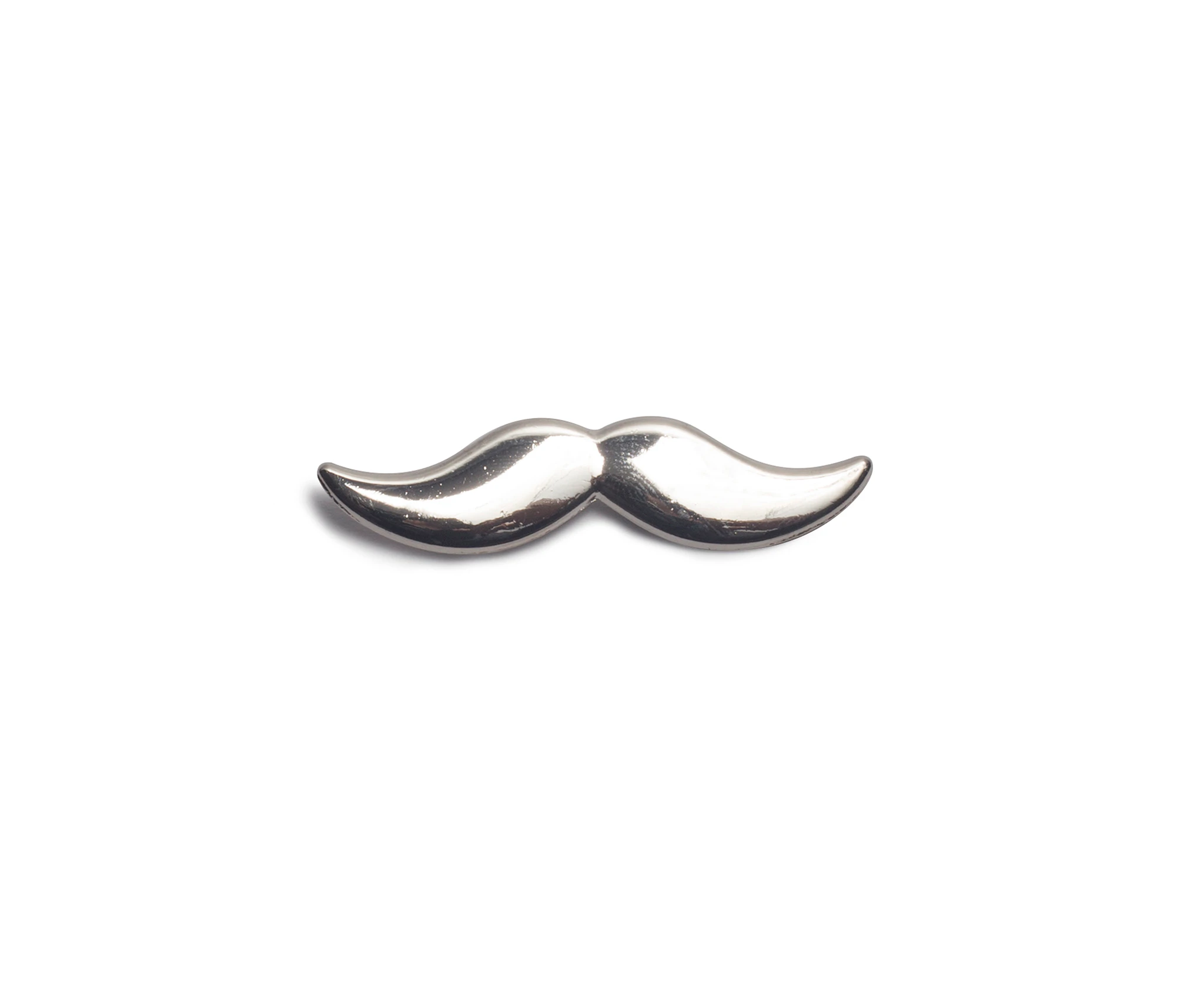 Decked-Up Men's Tie Clip - Moustache - Silver