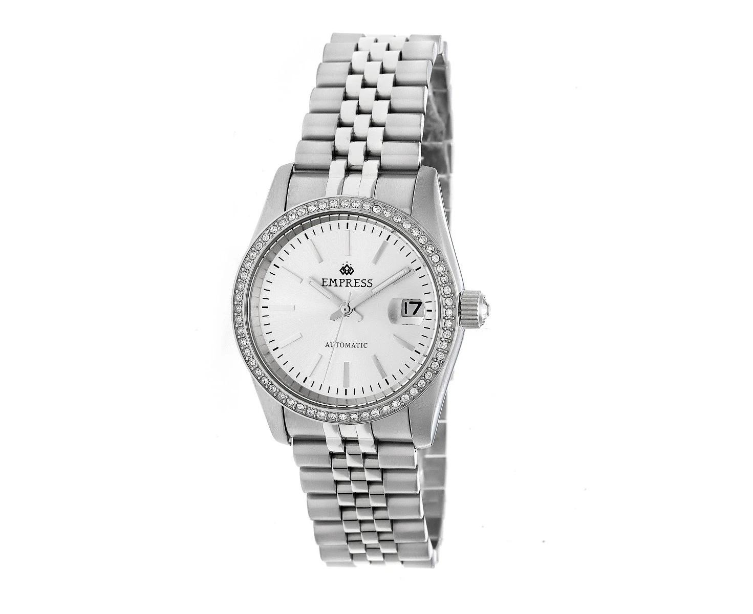 Empress Constance Automatic Bracelet Watch w/Date - Silver