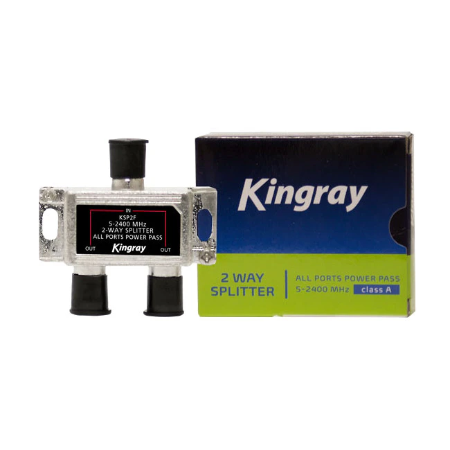 KINGRAY KSP2F  2 Way F-Type Splitter Foxtel Approved F30950  Foxtel Approved F30950 For Domestic Sat, Mdu/Comm and Tdt Sat Backbones  2 WAY F-TYPE