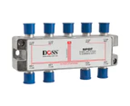 DOSS SP8F  8 Way 'F' Splitter or Combiner DC Pass Through 2.4Ghz   High Quality Satellite & Cable Compatible 75&Omega; Splitters In Zinc Diecast