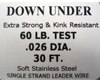 Mason Down Under 30' Single Strand Stainless Steel Wire Leader #60lb