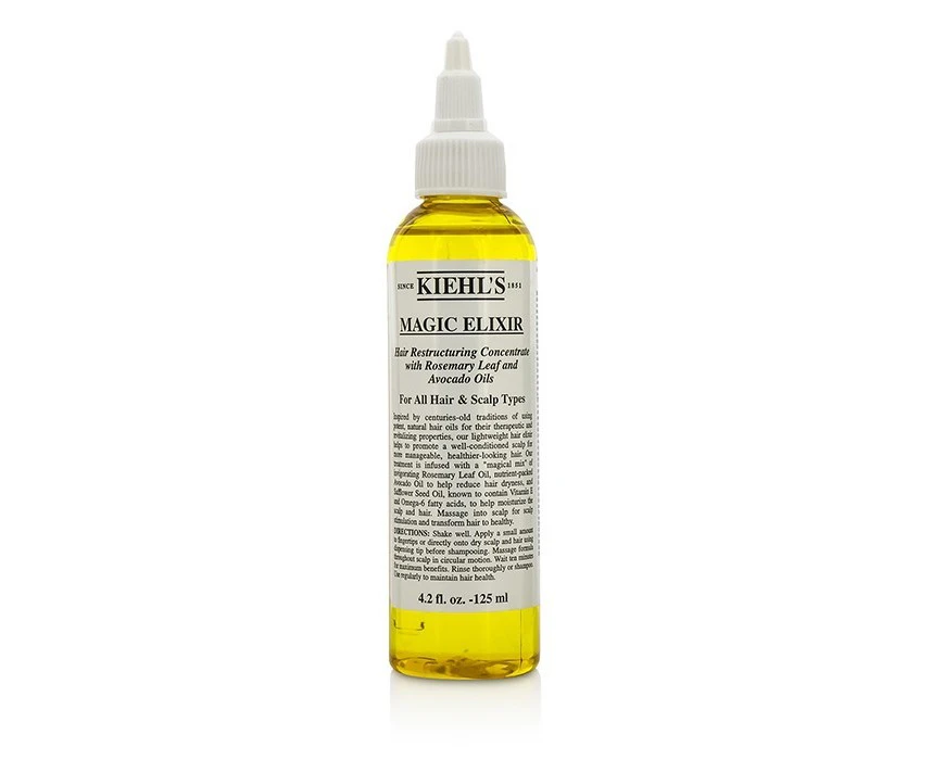 Kiehl's Magic Elixir Hair Restructuring Concentrate With Rosemary Leaf And Avocado (For All Hair & Scalp Types) 125ml/4.2oz