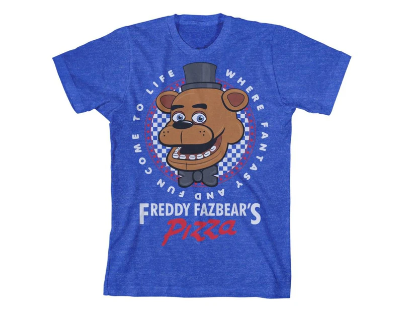 Five Nights at Freddy's "Pizza" Boy's Blue T-Shirt