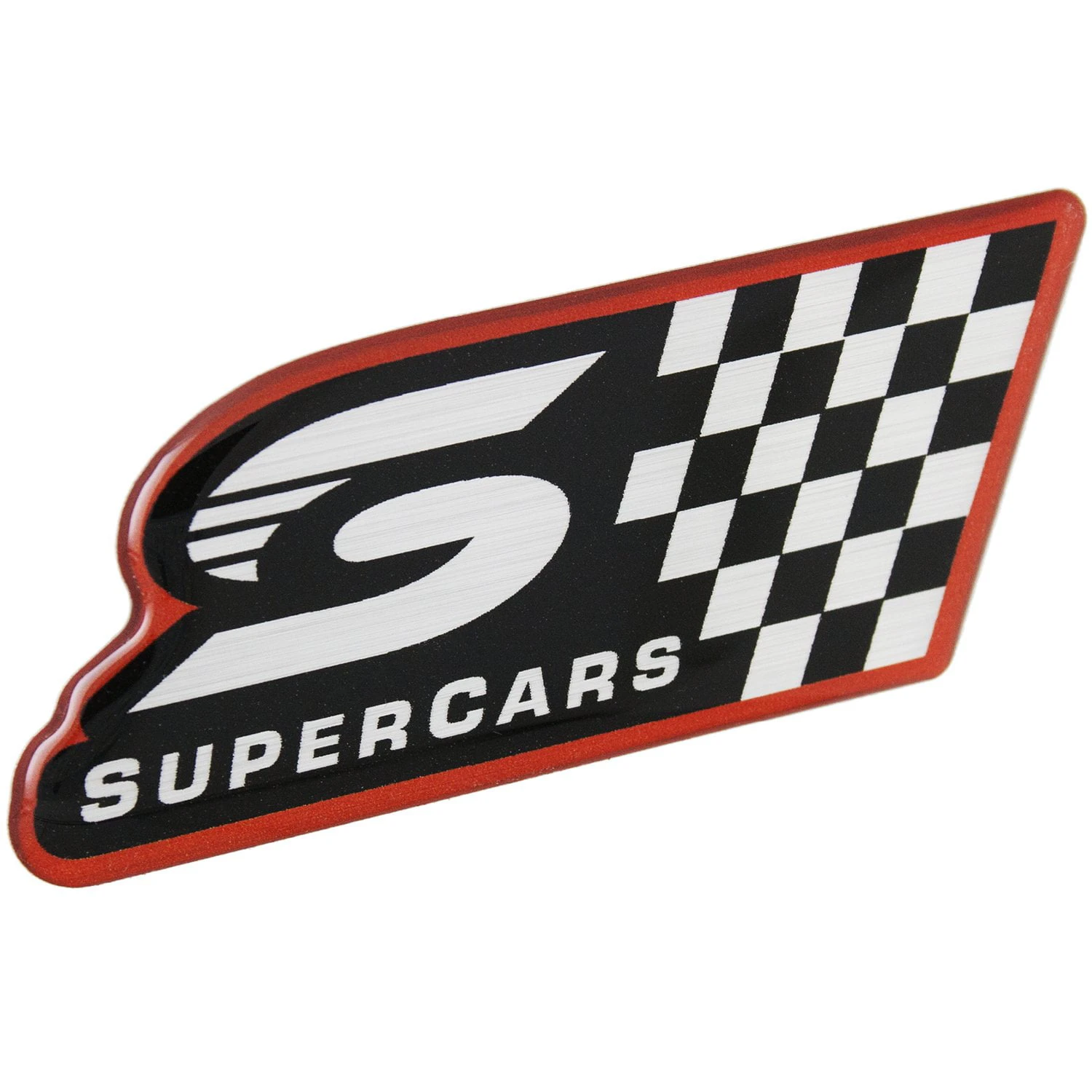 Supercars Chequered Flag Logo Domed Automotive Decal Emblem Sticker