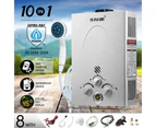 MAXKON 10 in 1 520L/Hr Portable Outdoor Gas Instant Shower Hot Water Heater-Silver