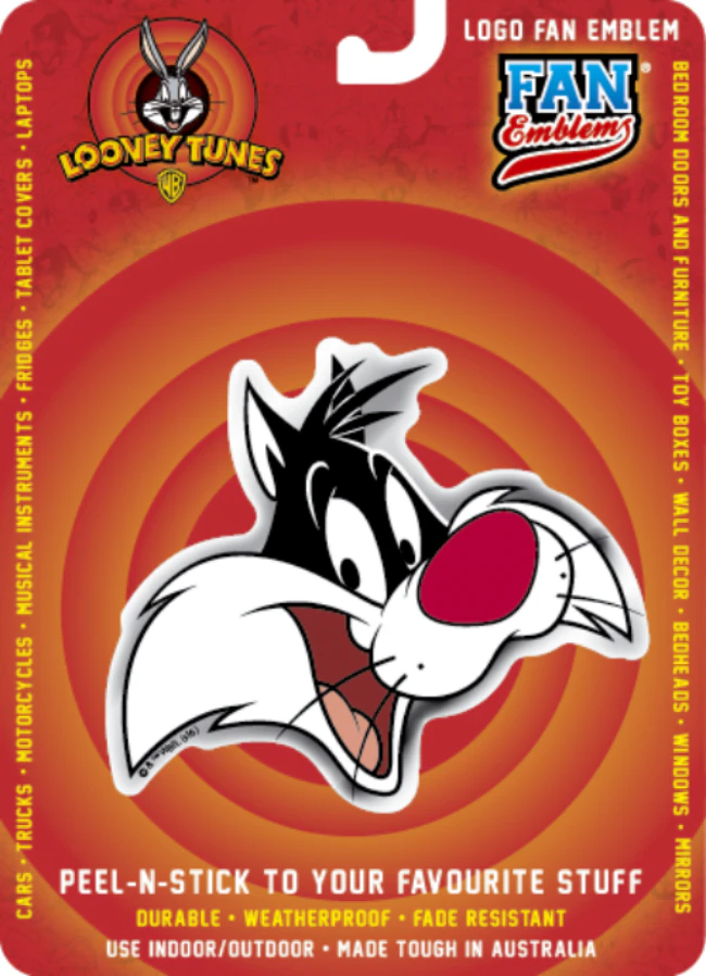 Looney Tunes Sylvester Logo Domed Automotive Decal Sticker Badge Emblem