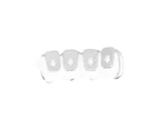 4 Teeth Silver Grill - One size fits all - HOLLOW Bottom - Silver