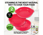 Home Master 2 Tier Steamer Basket BPA Free Safe Simple Microwaveable