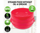 Home Master 2 Tier Steamer Basket BPA Free Safe Simple Microwaveable