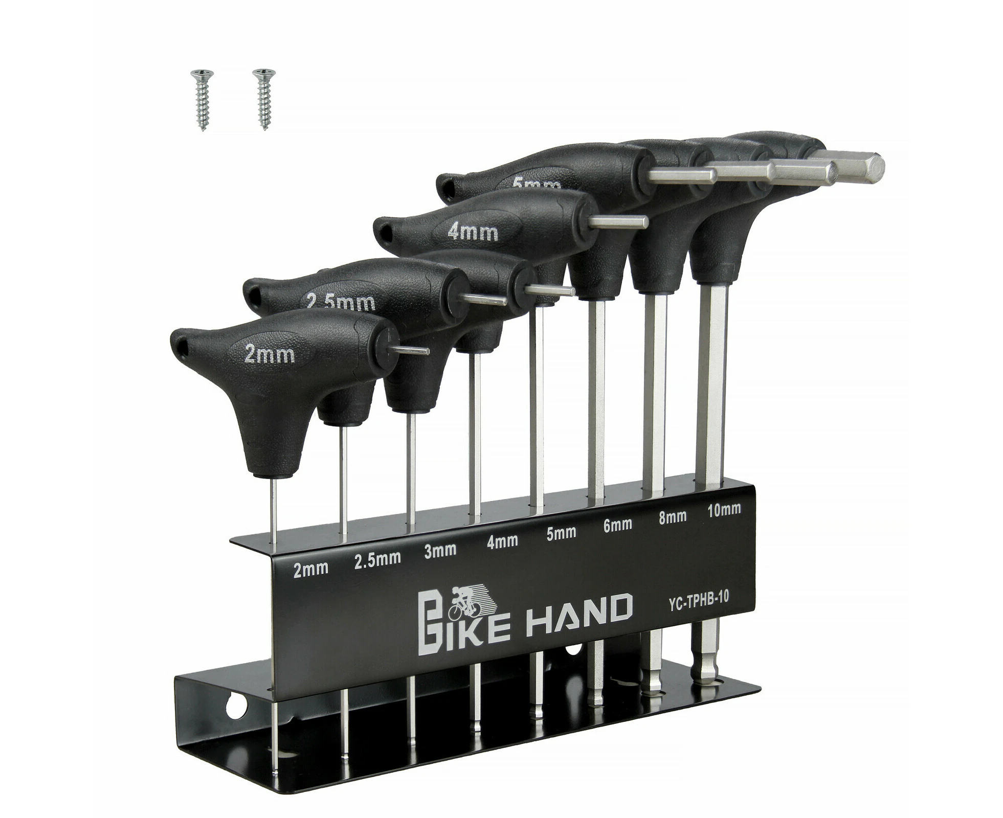 BIKEHAND Heavy Duty Bike Bicycle T-Handle Twin Head Hex Allen Key Wrench Set Tool