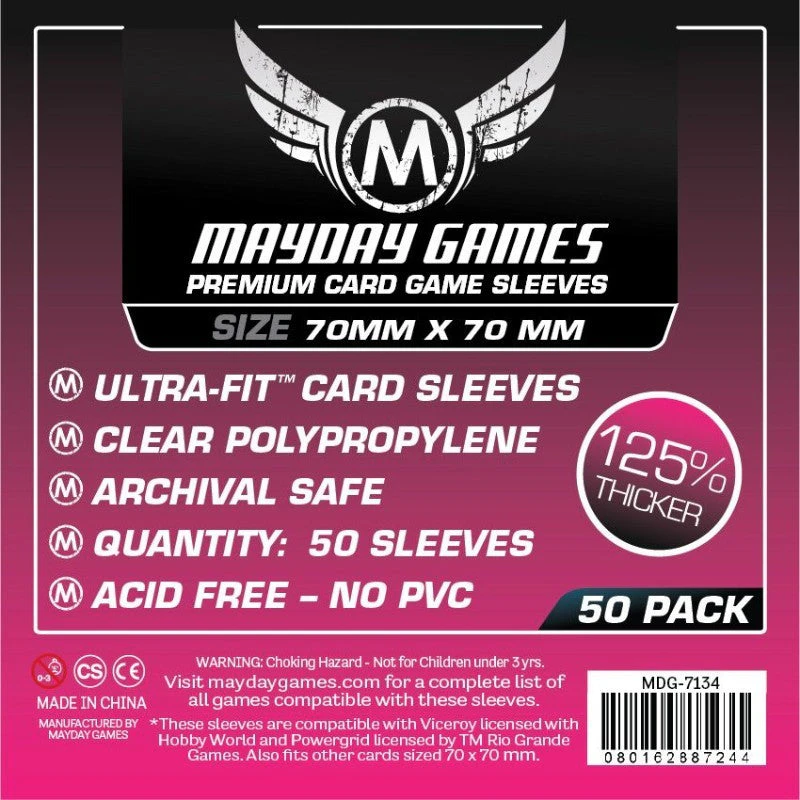 Mayday Premium Small Square Card Sleeves (pack Of 50) 70 Mm X 70 Mm