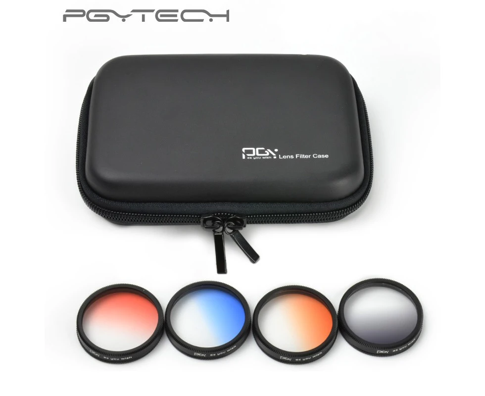 PGY Tech INSPIRE1 / OSMO / X3 Graduated 4x Filters (Grey/Blue/Orange/Red) + Case