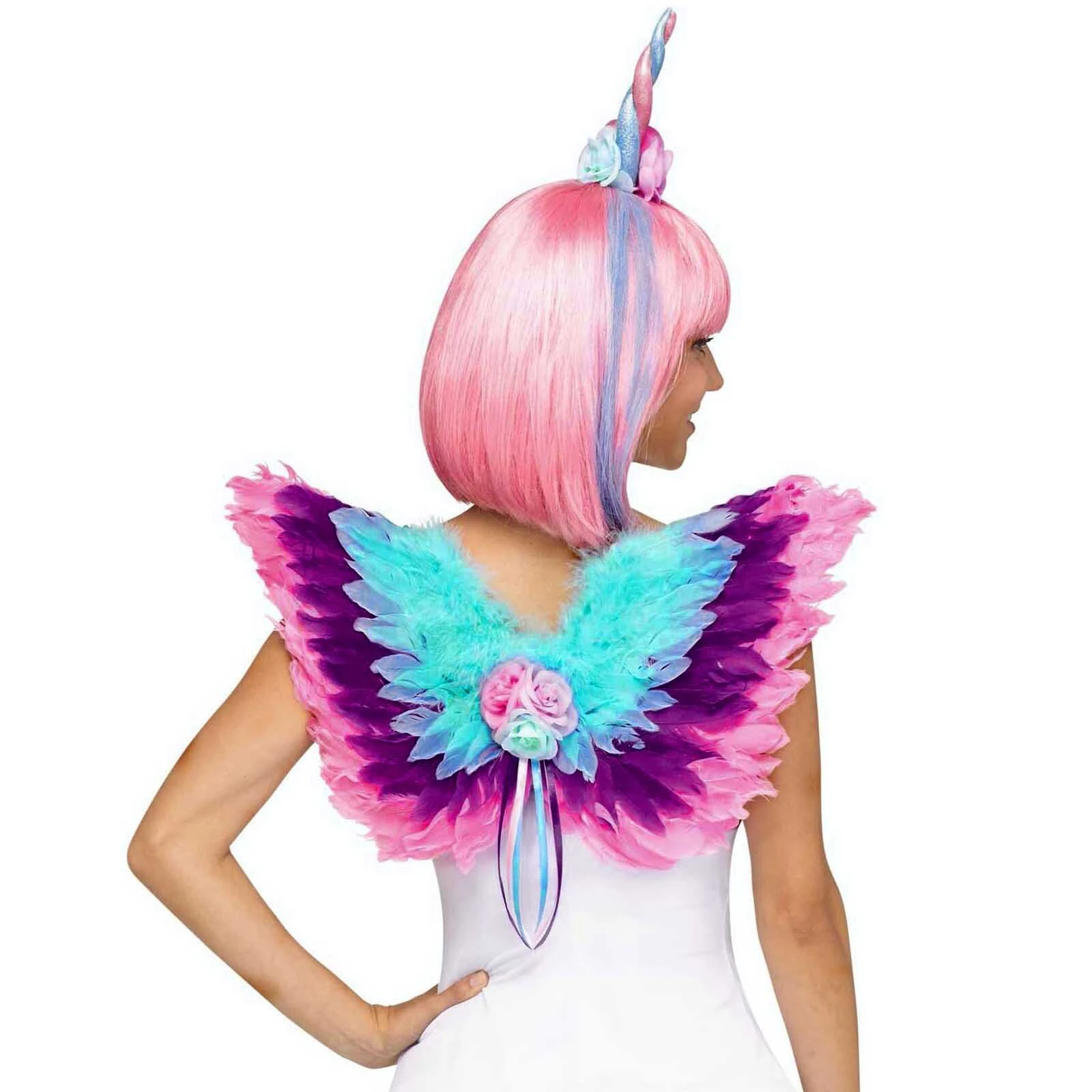 Unicorn Feather Wings & Horn Hair Clip - Deluxe