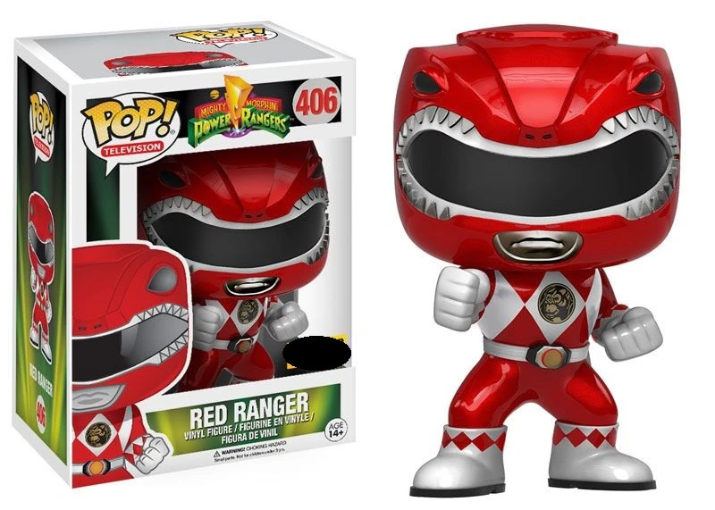 Funko POP Mighty Morphin Power Rangers Red Metallic Ranger #406 Vinyl Figure